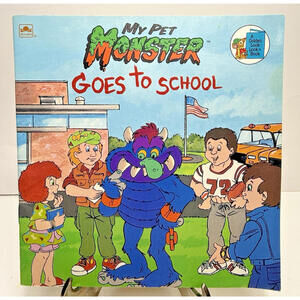 Vtg 1986' 88' My Pet Monster Goes to School Book Children's Plush Cartoon